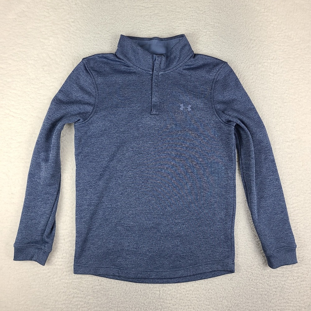 Under Armour Storm Sweater Mens Small Blue Heathered Performance Loose Coldgear